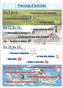 programme juillet